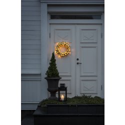 Krans med julgranskulor | 50 lampor | Ø40 cm