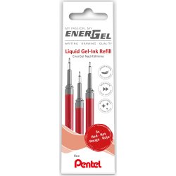 Pentel Energel Refill | 0,5 | Röd | 3 st.