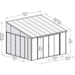 Palram Canopia SanRemo uthus | 4x4,25 m | Grå