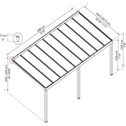 Palram Canopia Stockholm terrasstak | 3,4x6,6 m