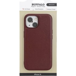 Buffalo PU läderfodral iPhone 15 | Brun