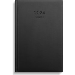 Burde 2024 Kalender Dagbok, svart konstläder
