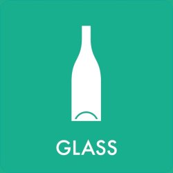 Sopsorteringsskylt | 12x12 cm | Glass