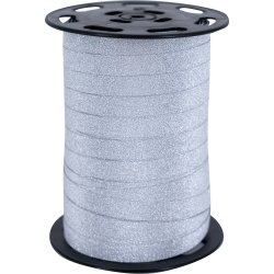 Presentband Glitter, 10 mm x 100 m, silver