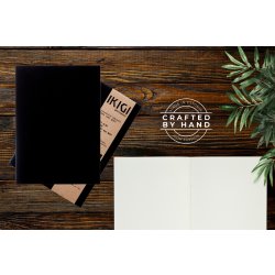Ikigi Leather anteckningsbok | A5 | Blank | Svart