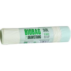 Biobaserade soppåsar med snöre 50 l, 60x70cm, grön