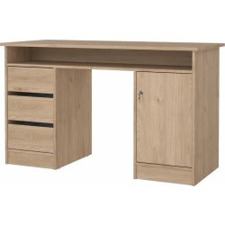 Small Officeline skrivbord, 1 skåp/3 lådor, ek