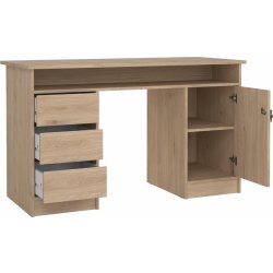 Small Officeline skrivbord, 1 skåp/3 lådor, ek