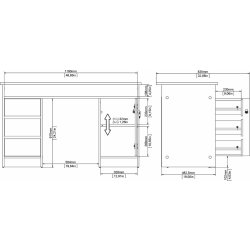 Small Officeline skrivbord, 1 skåp/3 lådor, ek