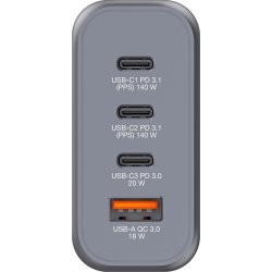 Verbatim GNC-140 GaN USB-A/USB-C-laddare | 140 W