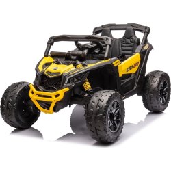 Elbil Can-Am Marverick UTV för barn, 4x200W, gul