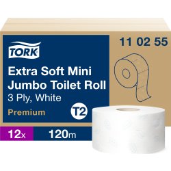 Tork T2 Prem Extra MiniJumbo Toalettpapper 3-lager