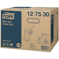 Tork T6 Advanced toalettpapper, 2-lager, 27 rullar
