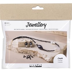 Mini DIY Kit, chunky halsband+örhänge, svart