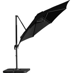 Hängparasoll Ø3m inkl. fot och överdrag, svart