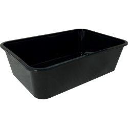 Plastlåda, 650 ml, svart, PP, 50 st.