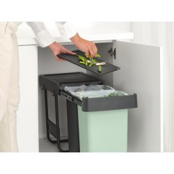 Brabantia Sort&Go, Built-in, 2x15 L, grå/grön