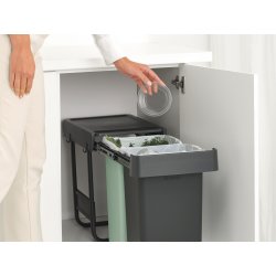 Brabantia Sort&Go, Built-in, 2x15 L, grå/grön