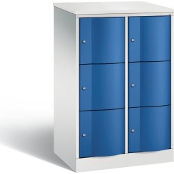 CP Förvaringsbox Resisto, 2x3 fack, H125, grå/blå