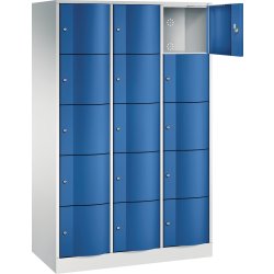 CP Förvaringsbox Resisto, 3x5 fack, H195, grå/blå