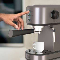 BLACK+DECKER Espressomaskin, rostfritt stål