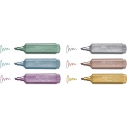 Faber-Castell Highlighter, Metallic, 6 färger