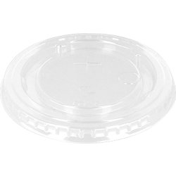 Platt lock m/X-hål, rPET, klar, Ø9,5 cm, 50 st.