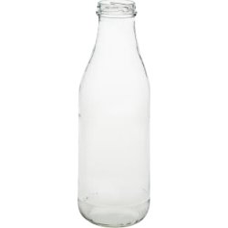 Bauer Mjölkflaska utan skruvkork, glas, 1L
