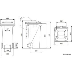 Weber Avfallsbehållare 120 liter, Grön