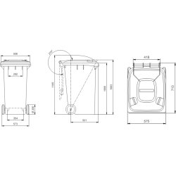Weber Avfallsbehållare 240 liter, Grön