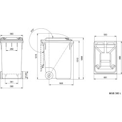 Weber Avfallsbehållare 360 liter, Grön