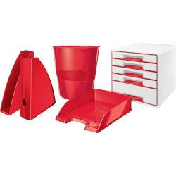Leitz Wow Cube förvaringsbox, 5 lådor, röd