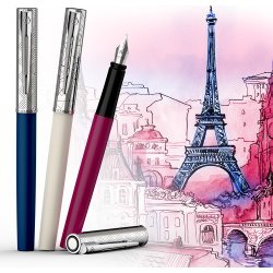 Waterman Allure Deluxe Metal & Pink Kulspets, M