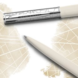 Waterman Allure Deluxe Metal & White Kulspets, M