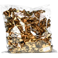 Presentbandsrosetter, Metallic Gold, Ø7,5cm, 36 st