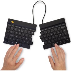 R-Go Split Ergonomiskt Trådlöst Tangentbord, Svart