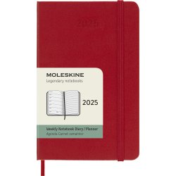 Moleskine 2025 Kalender, H, Vecka, Poc., Röd