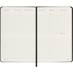 Moleskine 2025 Kalender, H, Vecka v., Poc., Svart