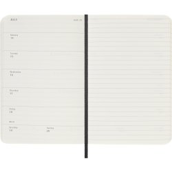 Moleskine 2025 Kalender, S, Vecka, Poc., Svart