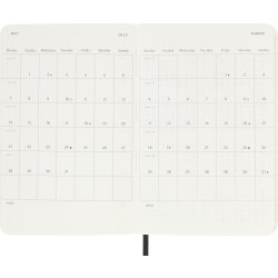 Moleskine 2025 Kalender, S, Vecka, Poc., Svart