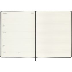 Moleskine 2025 Kalender, H, Vecka, XL, Svart