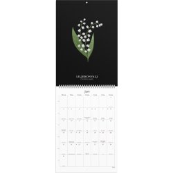 Burde 2025 Väggkalender, Illustrerad blomster