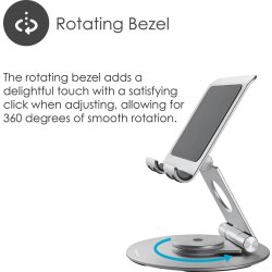 DESIRE2 Stativ Surfplatta Dual Pivot 360, Silver
