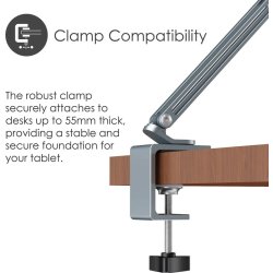 DESIRE2 Tablet Hållare Armfäste för 12,9", Silver