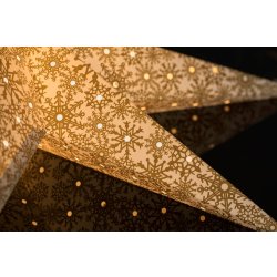 Pappersstjärna, Hängande, Mönster, Ø60, Guld