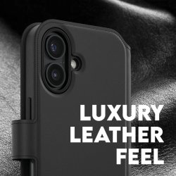 CARE iPhone 16 Fodral 2-i-1 fodral/plånbok, Svart