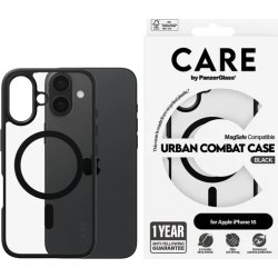 PanzerGlass magsafe cover iPhone 16, svart ram