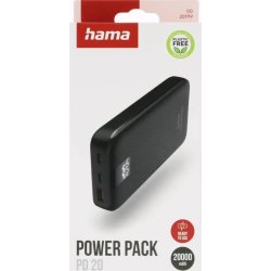 HAMA Powerbank PD 20000mAh, svart
