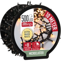 Ljuskedja m. kabelvinda 500 MicroLED, 10M, varmvit