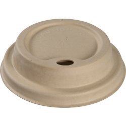 Lock för pappersmuggar på 24 cl, Bagasse, 50 st.
